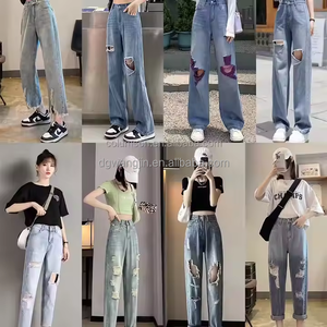 Vente en gros de <span class=keywords><strong>jeans</strong></span> décontractés pour femmes, grande taille, de haute qualité, respirants, pantalons longs, pantalons de rue - Product Image 3