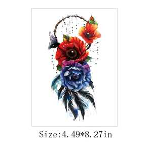 Venta al por mayor transfronteriza impermeable a prueba de sudor Unisex tatuajes temporales pequeño brazo completo colorido flor <span class=keywords><strong>calavera</strong></span> diseños fiesta caliente - Product Image 6