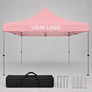 Carpa Plegable de 3 x 3 m (10x10 pies) con Estructura de Acero con Recubrimiento en Polvo, Color Rosa Pálido, PVC 420D Resistente, para Exposiciones al Aire Libre, HESHAN GORDON - Product Image 1