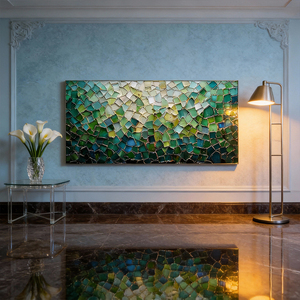 Peinture à l'huile abstraite 3D colorée sur toile, style bloc de couleurs, moderne et contemporaine, faite à la main, affiche murale, décoration pour salon et maison - Product Image 2