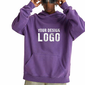 Ventes chaudes, sweat-shirts pour hommes en coton uni, lourds, mode décontractée, épaules tombantes, lavés, vintage, amples - Product Image 5