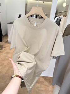 เสื้อยืดผ้าฝ้ายสีทึบระบายอากาศได้ดีเสื้อ100% ทรงหลวมแบบพอดีตัว - Product Image 2