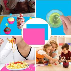 Tapete de Silicona de Color Sólido, Simple, para Niños y Estudiantes, Aislamiento Térmico, Antideslizante, Rectangular, Grueso, Impermeable - Product Image 4