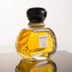 Botella de Perfume de Vidrio Transparente Redonda de 50 ml, Estilo <span class=keywords><strong>Vintage</strong></span> de Guangdong, con Tapa Única para Mujer - Product Image 1