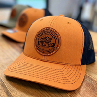 Casquette de baseball respirante en maille avec patch en cuir brodé personnalisé, casquette de camionneur à 6 panneaux, casquettes de camionneur personnalisées, Gorras Richardson 112