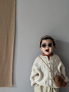 D252 Primavera Nuevo Estilo Simple Chaqueta de Aire Acondicionado <span class=keywords><strong>Mahai</strong></span> Cardigan Holgado de Manga Larga Protector Solar Ropa Infantil Coreana - Product Image 5