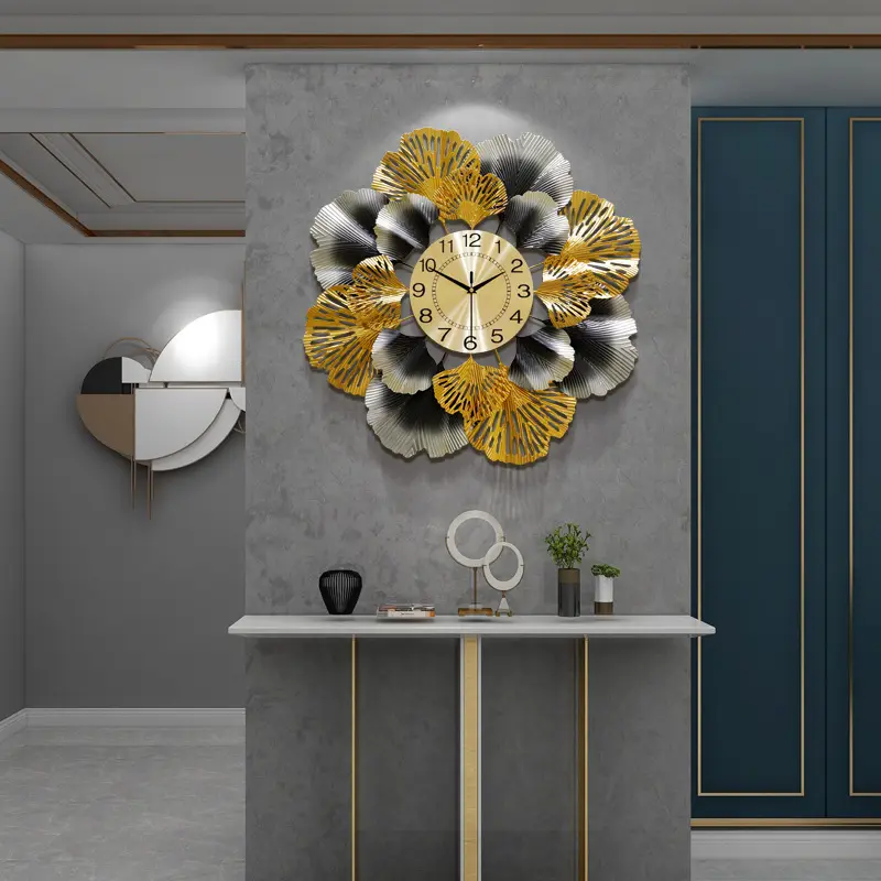 JJT手作りの新しいデザイン高品質の豪華なスタイルのデザインアートクラフトホテルとリビングルームの壁時計