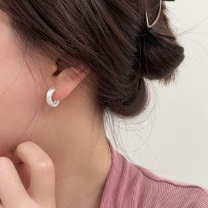 <b>Cuff</b> <b>Earrings</b> Silver Brushed C Ring Geometric Design For Women Fashion Jewelry - Product Image 4