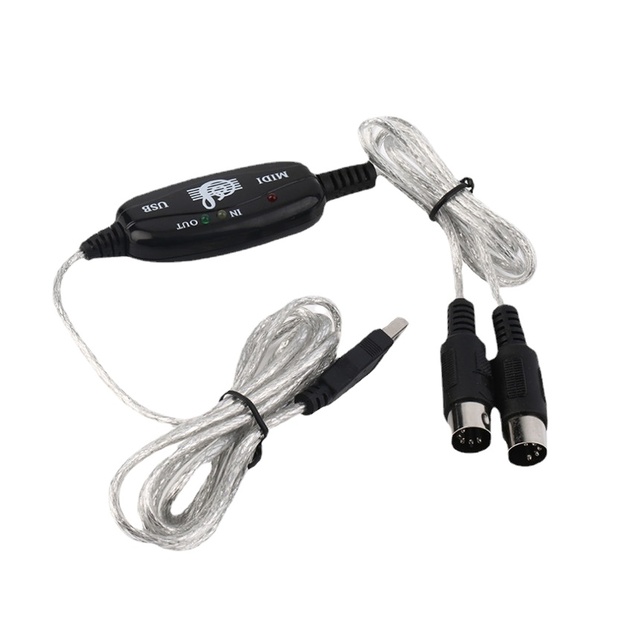 New 2M USB in OUT MIDI Interface Cable Converter PC to Music Keyboard Cord Adapter Free Shipping Wholesale
