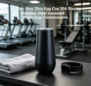 Gobelet isotherme en forme d'œuf de 6oz, 10oz, 16oz, 20oz, en acier inoxydable 304, bouteille d'eau vierge pour sublimation - Product Image 6