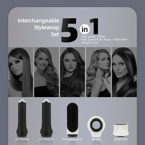 5 en 1 Styler Cheveux Multi-fonctionnel <span class=keywords><strong>Brosse</strong></span> À Air Chaud Ion Négatif Sèche-Cheveux Auto Bigoudi Sèche-Cheveux <span class=keywords><strong>Brosse</strong></span> - Product Image 6