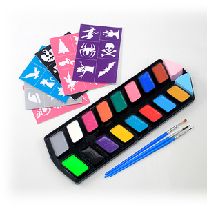 Kit de <span class=keywords><strong>maquillaje</strong></span> lavable para niños, suministros de pintura corporal, <span class=keywords><strong>Cara</strong></span> de arcoíris, venta al por mayor - Product Image 3