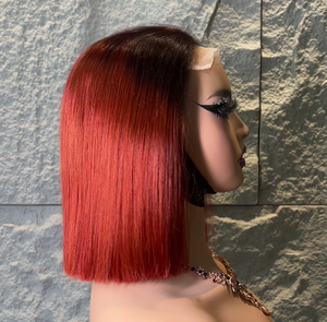 Parrucca Bob Ombre in <span class=keywords><strong>Capelli</strong></span> Vietnamiti Double Drawn con Frontale in Pizzo, Cuticole Allineate, Naturale, Senza Colla, Colorata, HD Lace - Product Image 4