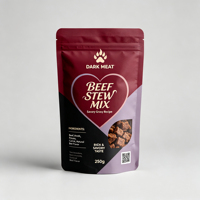 Op maat gemaakte bedrukte hondensnackverpakking, staande pouch met ziplock sluiting, hersluitbaar, voor huisdierenvoer met venster