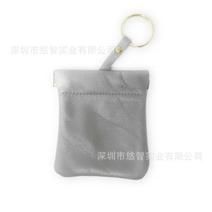 Customized coin purse with <b>spring</b> <b>clips</b>, magic pocket bag, genuine leather coin purse with <b>spring</b> <b>clips</b>, coin case. - Product Image 3