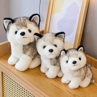 Boneka Siberian Husky Realistis, Mainan Anjing Boneka Lembut, Mainan Hewan Duduk, Grosir, Logo Custom, Pabrik OEM, MOQ Kecil, Hadiah