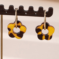 Pendientes de Resina Plástica Estilo Maillard Vintage Francés, Estilo Coreano, de Alta Gama, para Mujer
