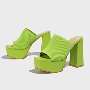 Nouvelle Collection – Sandales à Talons Hauts en Tissu Extensible Tricoté pour Femme – Chaussures de Soirée Tendance 2024 - Product Image 1