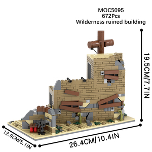 672 Piezas MOC5095 NUEVO Juguete de la Segunda Guerra Mundial, Escena de Guerra, Modelo de <span class=keywords><strong>Casa</strong></span> en Ruinas, Regalo, Bloques de Construcción MOC, Juguetes Educativos para Niños - Product Image 2