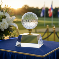 Trophée de golf en cristal transparent personnalisé, gravé, imprimé UV, poli, durable, de qualité supérieure, pour récompenses sportives scolaires, vente en gros