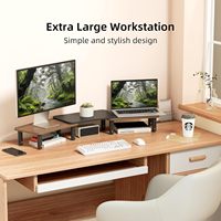 Support d'écran d'ordinateur en bois long à hauteur réglable pour bureau