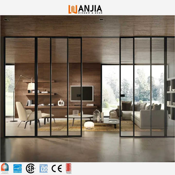 Minimalist Design Aluminium Soundproof Sliding Doors Patio Glass