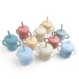 Vaso de Silicona Reutilizable Ecológico para Bebés, Antiderrames, a Prueba de Fugas, de Grado Alimenticio, Libre de BPA, con Boquilla Suave, Vaso con Pajita para Niños Pequeños - Product Image 3