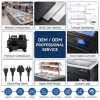 Lemari Pendingin Display Komersial Supermarket 600L Open Top Island Freezer Pintu Kaca 1.85m Kabinet Lurus Peralatan Refrigerasi