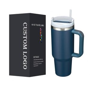 Prix usine personnalisé nouveau produit avec incrustation de diamant 40Oz tasse de voiture portable sous vide avec poignée tasse isolée en acier inoxydable - Product Image 1