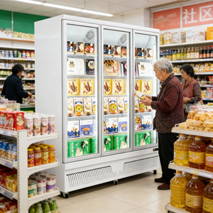 Congélateur vitrine à 3 portes vitrées à chargement par le bas pour fruits de mer et viandes, vente directe usine - Product Image 4