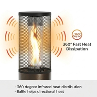 Chauffe-terrasse extérieur au gaz sur pied en acier inoxydable avec logo personnalisé, design moderne, portable, pour mariages et fêtes