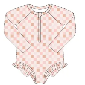 new arrivals unisex baby swimsuits summer long sleeve print baby girls and boys swimsuits