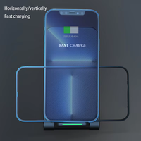 Carga inalámbrica rápida de 15W de alta calidad para todos los teléfonos Soporte de cargador de función multifuncional Soporte para teléfonos móviles 2 en 1