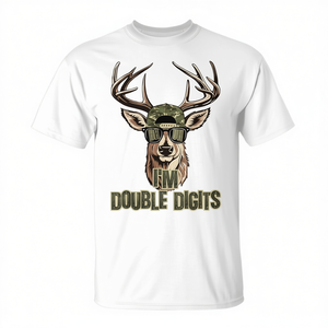 T-shirt Double Digits Deer a maniche corte, girocollo, stampa digitale, regalo di compleanno unisex per bambini - Product Image 3