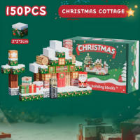 Ensemble de construction magnétique interactif de Noël pour la famille : maison, arbre, jeu de bureau éducatif, blocs de construction à thème