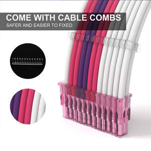 PSUスリーブケーブル延長キットPsuケーブル延長Cpu電源30cm ATX 24ピン、CPU4 4p、PCI-E 6 2 pATXケーブル - Product Image 3