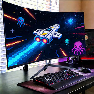 จอคอมพิวเตอร์โค้งขนาด 24 32 34 นิ้ว จอ IPS LCD 144hz 165hz 4K 1080P 3440*1440P จอกว้างพิเศษสำหรับเล่นเกม - Product Image 2