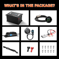 Kit de batterie lithium pour voiturette de golf US Stock 48V 105Ah LiFePO4, pack batterie 51.2V avec chargeur embarqué 20A, jauge et prise AC