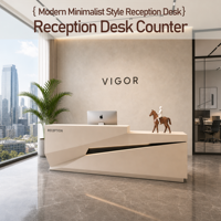 Bureau d'accueil moderne en bois écologique, design minimaliste et contemporain pour salons de beauté, hôtels, bureaux commerciaux, rétractable