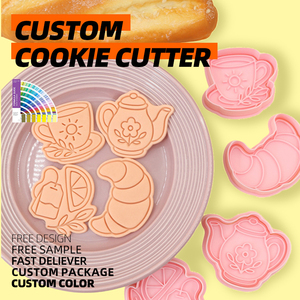 Serie di tè pomeridiano fai da te stampo per biscotti stampato cartone animato 3D Croissum strumento di cottura e pasticceria - Product Image 3