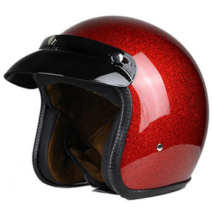 Nuevo Casco de Motocicleta <span class=keywords><strong>Retro</strong></span> para Hombre y Mujer, Casco Abierto Transpirable, Casco de Motocicleta Vintage Anticaídas, Certificado por el DOT - Product Image 1