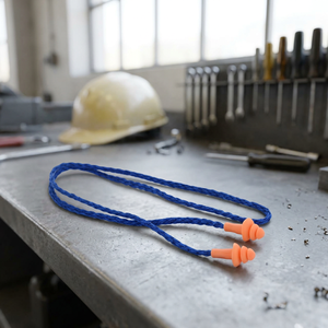 Top Notch Manufacturing NRR 22dB Reusable Blue Silicone Corded Earplugs with Comfortable Wearing for Hearing Protection - Product Image 3