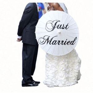 Parasol en papier de bambou blanc peint de 15,5 pouces pour décoration artisanale DIY, idéal pour les centres de table de mariage et les parasols solaires - Mr&Mirs - Product Image 4