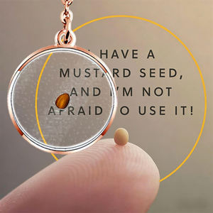 Collar con Colgante de Semilla de Mostaza Grabada con Símbolo de Infinito en Acero Inoxidable, <span class=keywords><strong>para</strong></span> <span class=keywords><strong>Mujer</strong></span>, Resistente al Deslustre, Ideal <span class=keywords><strong>para</strong></span> Bautizo - Product Image 5