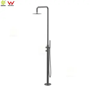 PVD gun metal Watermark 316L stainless steel outdoor shower column set freestanding spa swimming pool outdoor mixer