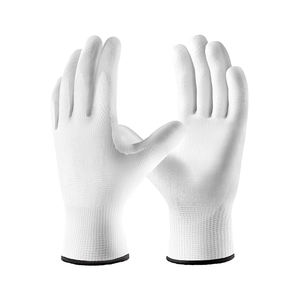 GLOVEMAN Guantes de trabajo de seguridad con pantalla táctil Guantes de punto sin costuras recubiertos de PU Agarre suave Palma para hombres Mujeres Trabajo de servicio general - Product Image 1
