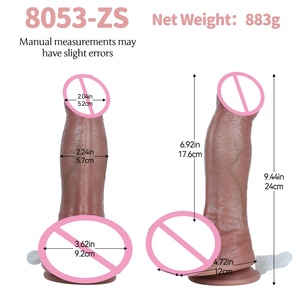 S8053-ZS Dildo de silicona suave de doble capa con cinturón de cuero para eyaculación, para orgasmo prostático y vaginal, juguetes sexuales eróticos - Product Image 6