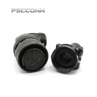 Konektor Kawat Tugas Berat Seri MS5015 MS3108B 22-22S, Konektor Sirkular Daya Berulir Industri 4 Pin Betina
