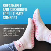 Chaussettes de yoga antidérapantes en coton respirant pour femmes, idéales pour le Pilates et la barre, vente en gros OEM Bilu pour studios de fitness