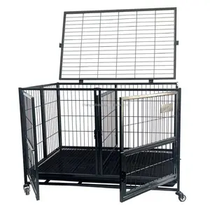 Nice Stackable Heavyduty Dog Crate Cage for Bully Dog use with high quality wheels and plastic tray and floorings